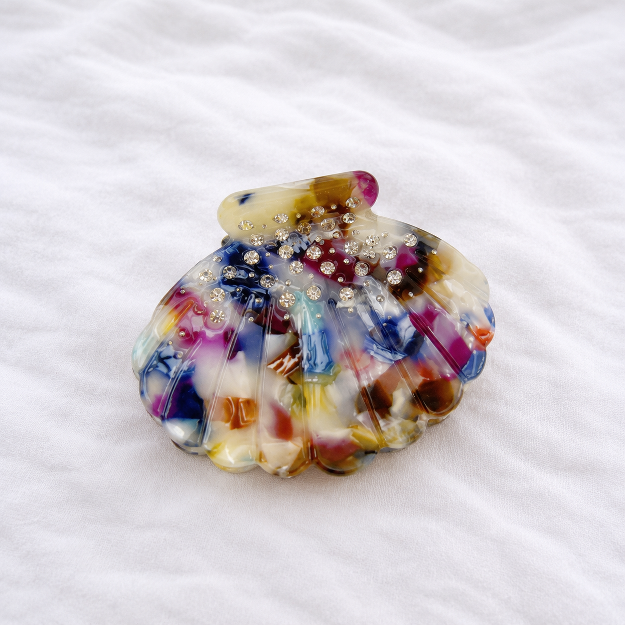 Muschel Haarklammer bunt/ Konfetti 💙🐚✨ mit Strass