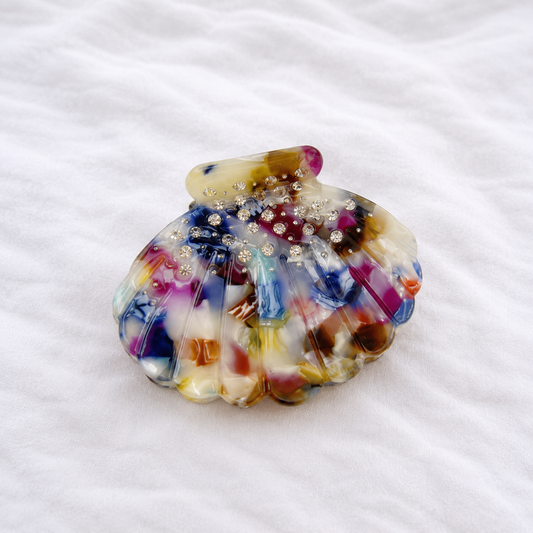 Muschel Haarklammer bunt/ Konfetti 💙🐚✨ mit Strass